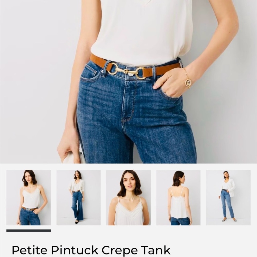 WHBM Sz S PintuckTank no stains Retail $70 - Picture 2 of 6
